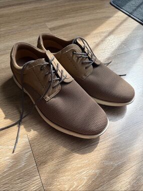 Men's Brown Knit Derby Shoes with Lightweight Sole